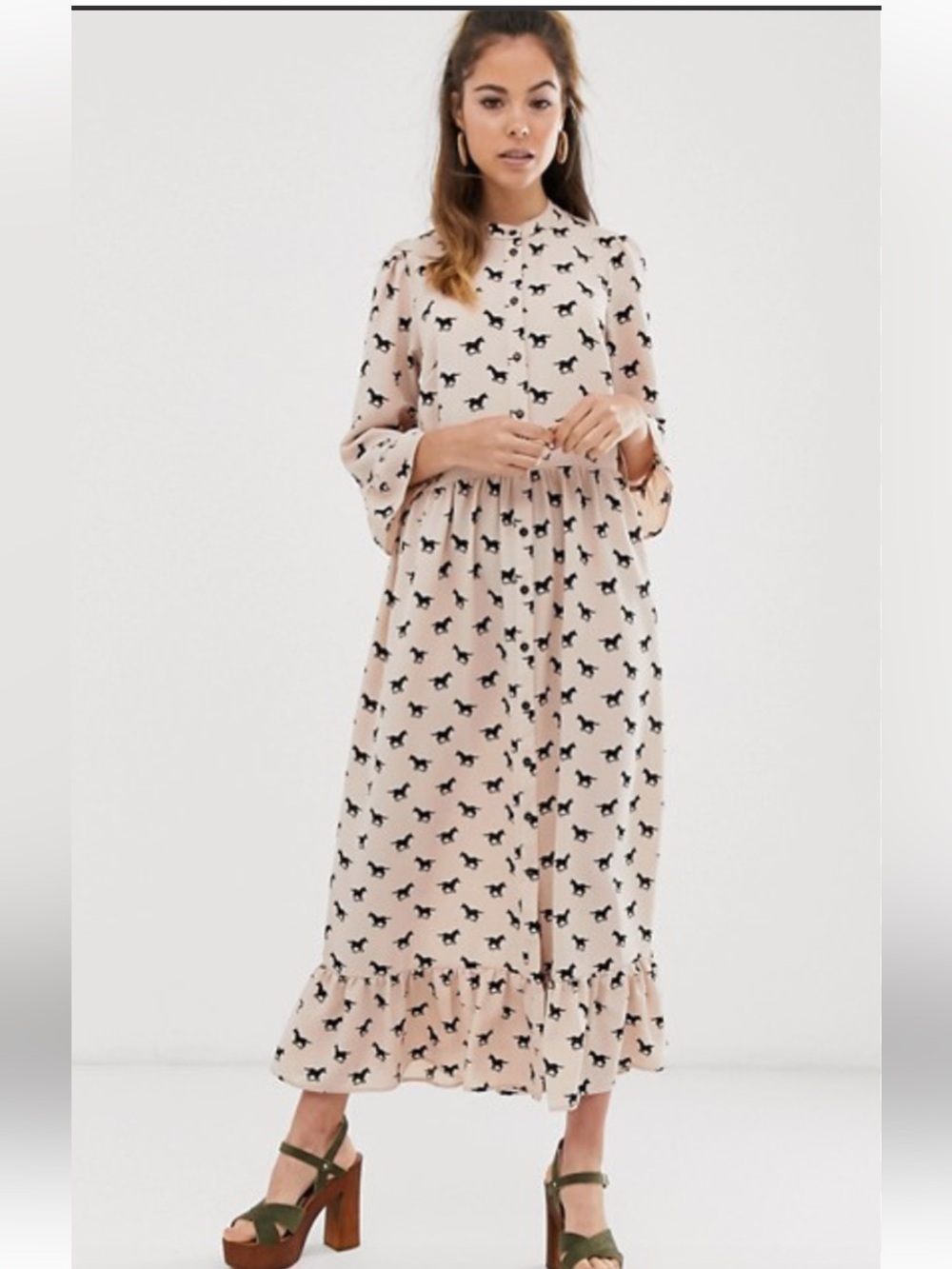 NWOT retail $129 size 10 #ASOSDesign Horse print shirt dress